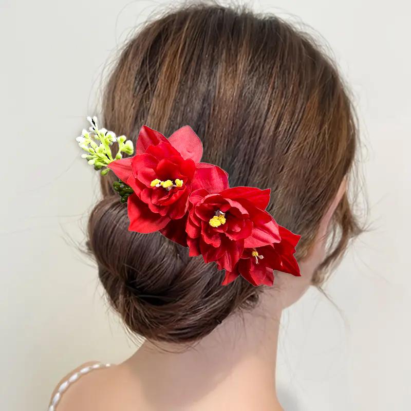 

1 шт., милая элегантная свадебная расческа с цветочным узором для девочек, аксессуары для волос