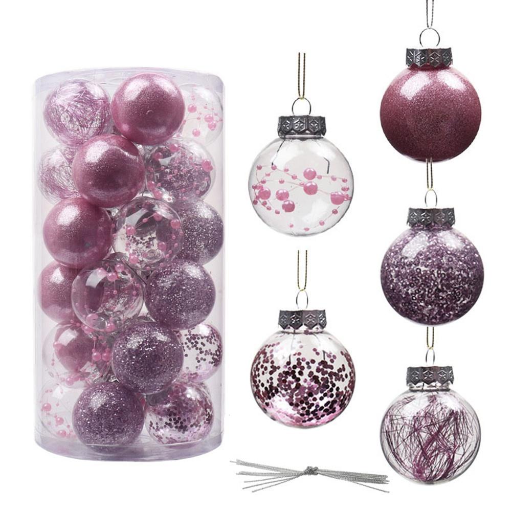 Clear Christmas Ball Ornaments Decorations Xmas Tree Shatterproof Ornaments with Hanging Loop for Home Decor Holiday Party