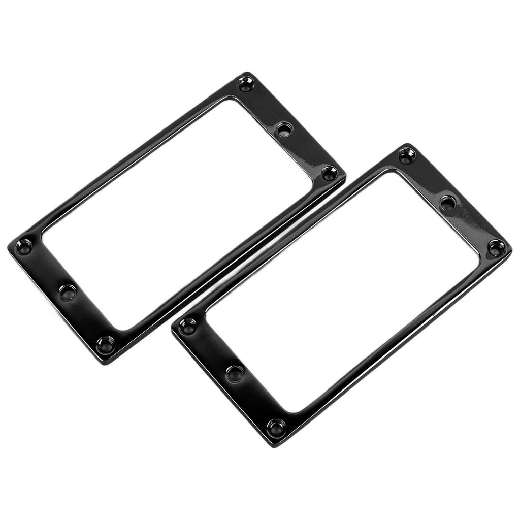 2PCS Electric Guitar Pickup Frame Zinc Alloy Flat Humbucker Pickup Mounting Ring Cover 4x4mm Black