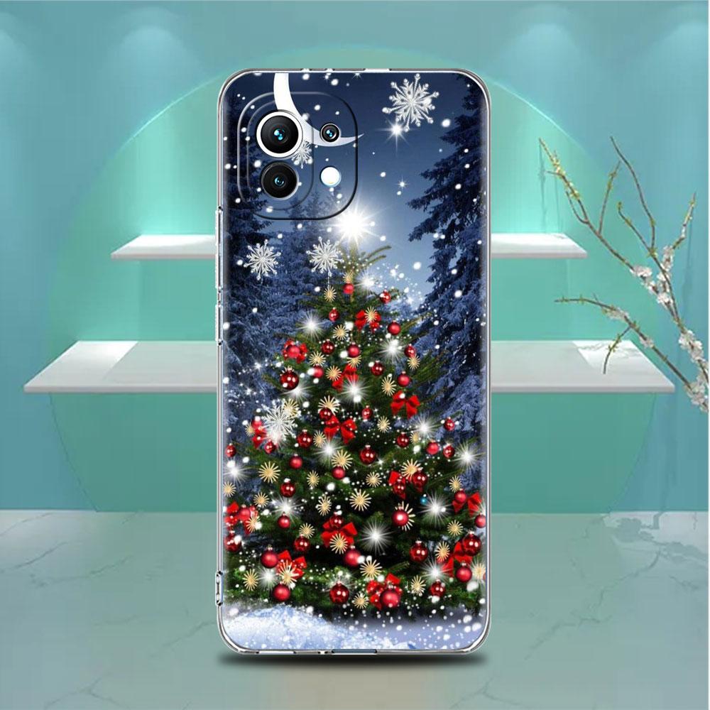 Snowflake Snow Christmas Clear Case For Xiaomi Mi Poco X3 NFC M3 Pro F3 F1 11 Lite 12 Note 10 11T 9T Transparent Phone Cover