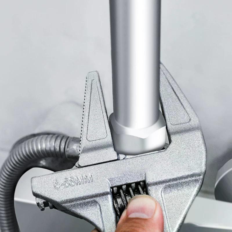 Adjustable Wrench 1PC Mini Strong Clamping Large Open End Multifunctional Spanner Bathroom Repair Tool
