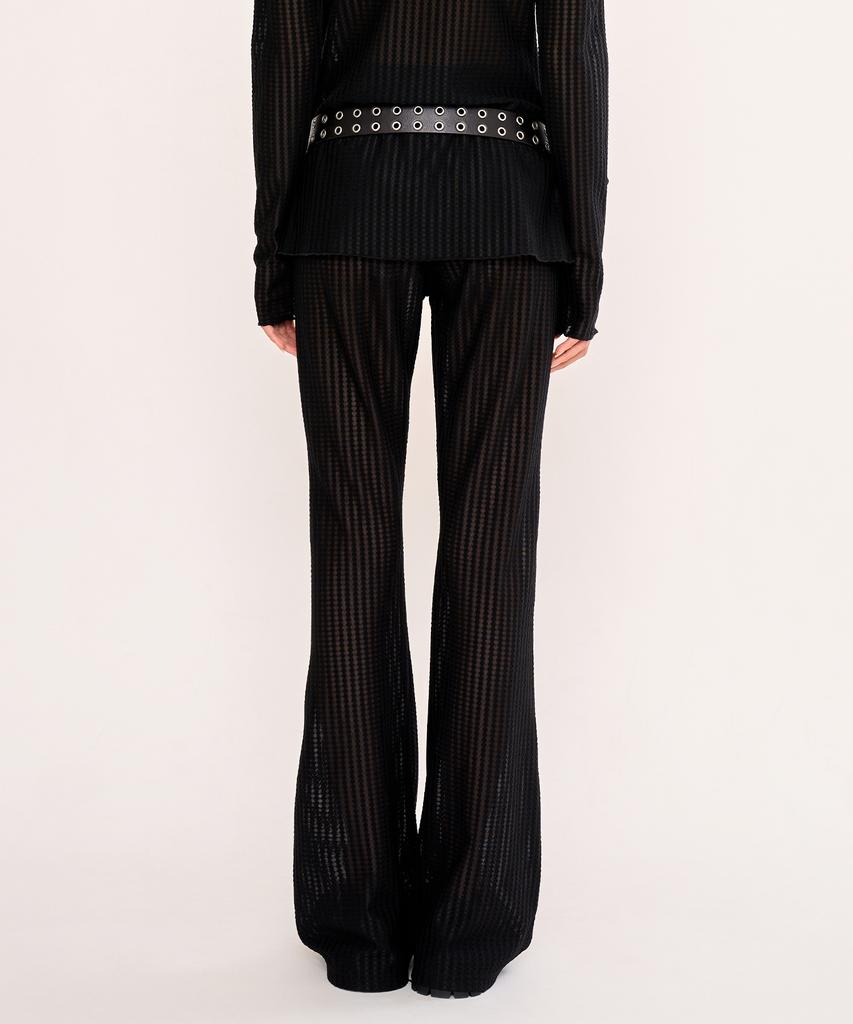FANYOUNG See-Through Bootcut Leggings Black