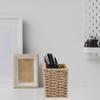 Rattan-Bleistifthalter, handgefertigt, aus Korbgeflecht, Stiftebecher, Make-up-Pinselhalter, gewebte Rebe, Schreibtisch-Organizer, Stiftebehälter, Box, Küche