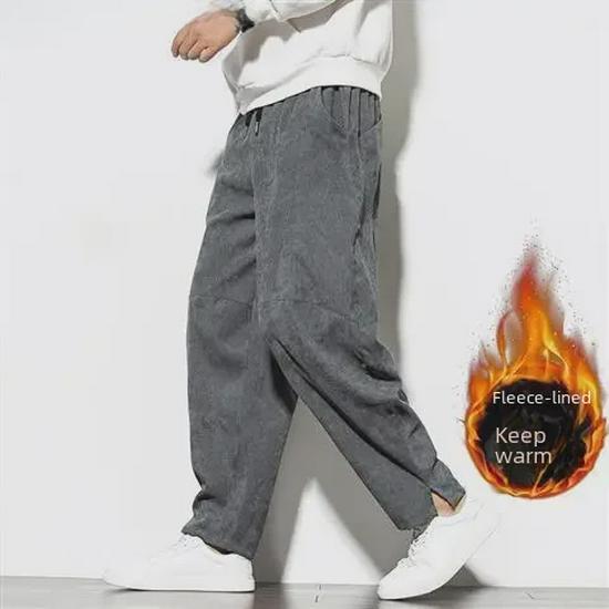 

Мужские вельветовые шаровары в стиле ретро из бархата - в китайском стиле, плотные, свободные, прямого покроя, на осень и зиму 4XL (185-200 jin)