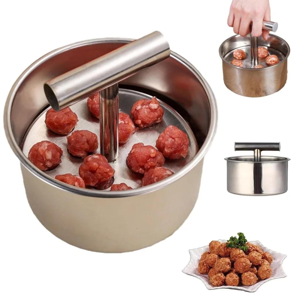 6/12 Hole Manual Meatball Machine Multifunctional Stainless Steel Meat Maker Home Kitchen Meatball Mold Meatball Making Set
