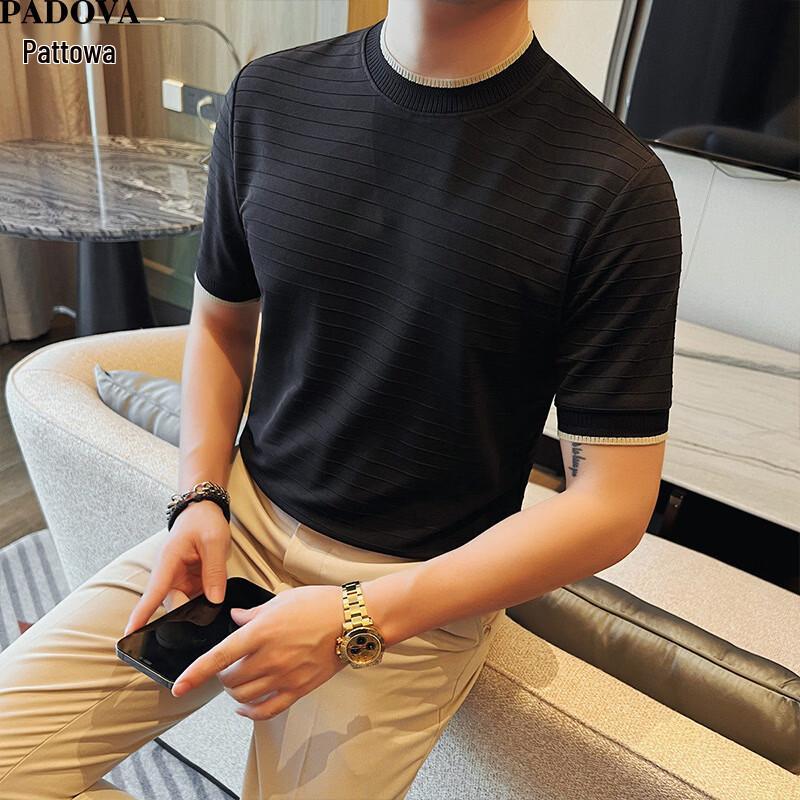 Men s Slim Fit Striped Round Neck T-shirt XL