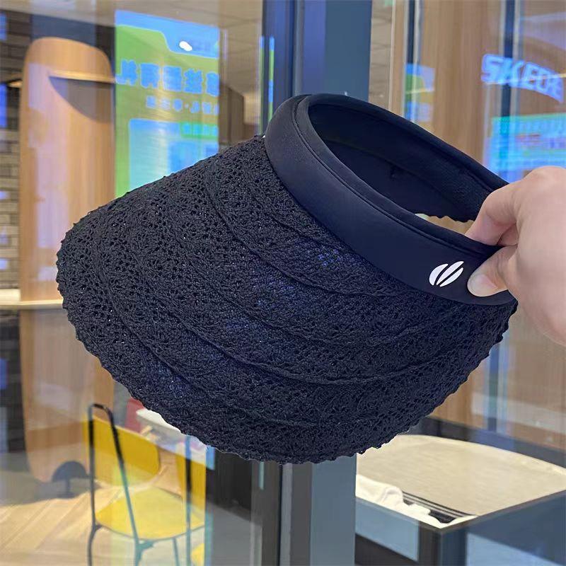 Summer Lace Sun Protection Empty Top Hat Women's Outdoor Travel Fashion Versatile Sun Hat Vacation Beach Sun Hat