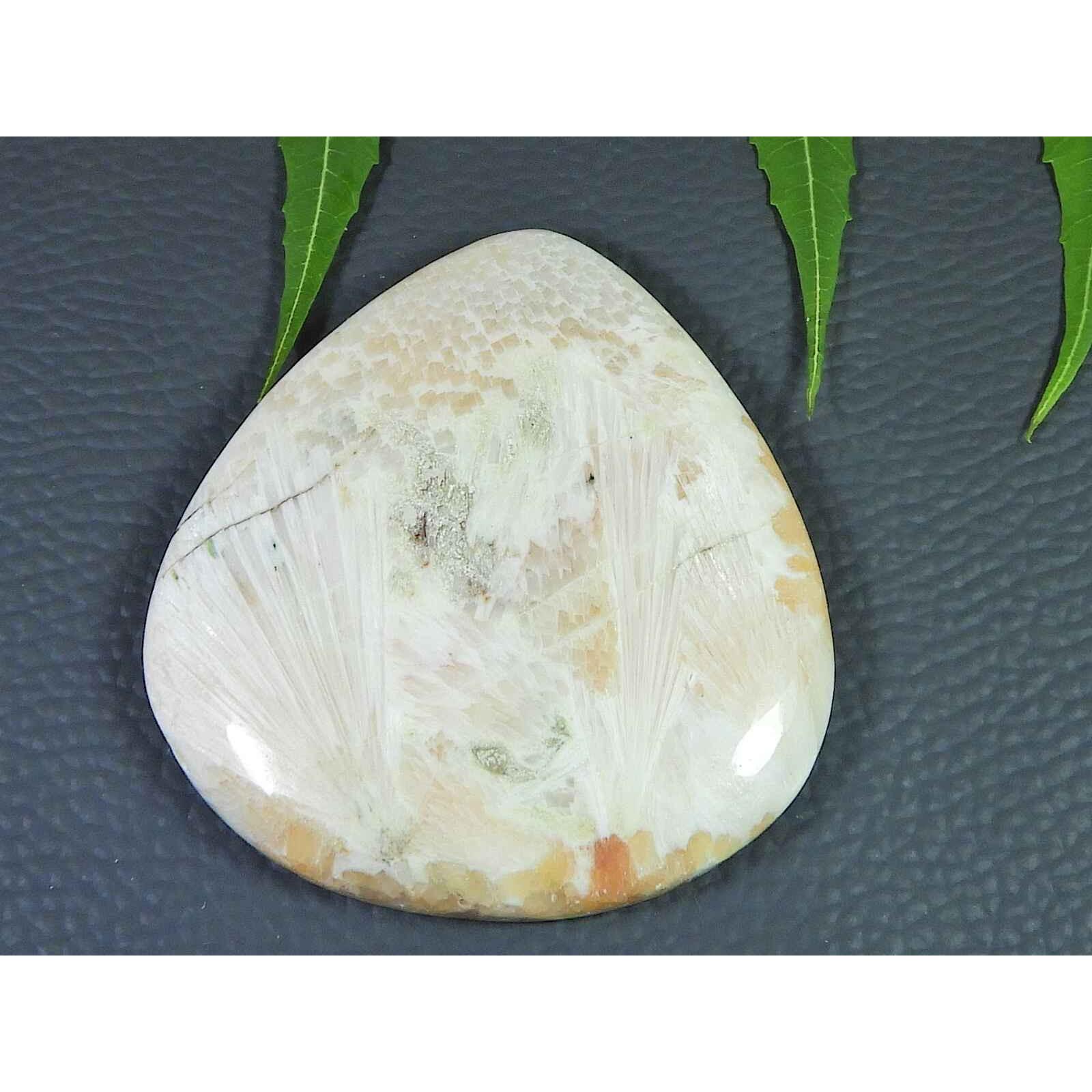

Natural Pink Scolocite Pear Shape Cabcohon Loose Gemstone 163Cts. 51X56X8MM SK-3522