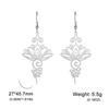 Skyrim Unalome Lotus Flower Dangle Earrings Stainless Steel Yoga Buddhism Pendant Drop Earring Spiritual Jewelry Gift for Women