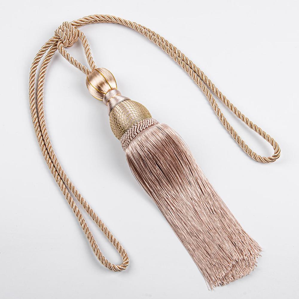

Tassel Design Curtain Tassels Tieback No Installation Curtain Holder for Weddings бежевий