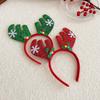 New Children's Cartoon Christmas Head Button Hair Band Party Gift Reindeer Antlers Snowman Sprung Headband Christmas Decoration