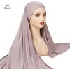Muslim Women Premium Soft Modal Cotton Jersey Hijab Headwrap Stretchy Instant Hijab Scarf Forehead Cross Design Headscarf