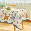 Cartoon Cat Design Rectangle Waterproof Tablecloth for Table Decor Reusable Kitchen Dining Tablecloth Wedding Party Decorations