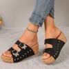 Fashion Fashion Womens Shoes 2024 Clogs With Heel Beige Heeled Sandals Large Size Open Toe Luxury New Bow Thick Black Comfort Low Girls