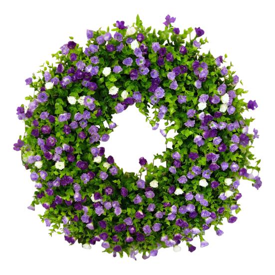 Spring Summer Wreath for Front Door Artificial Wildflowers Wreath with Eucalyptus Leaves for Indoor Outdoor Wall Porch Farmhouse Home Decor