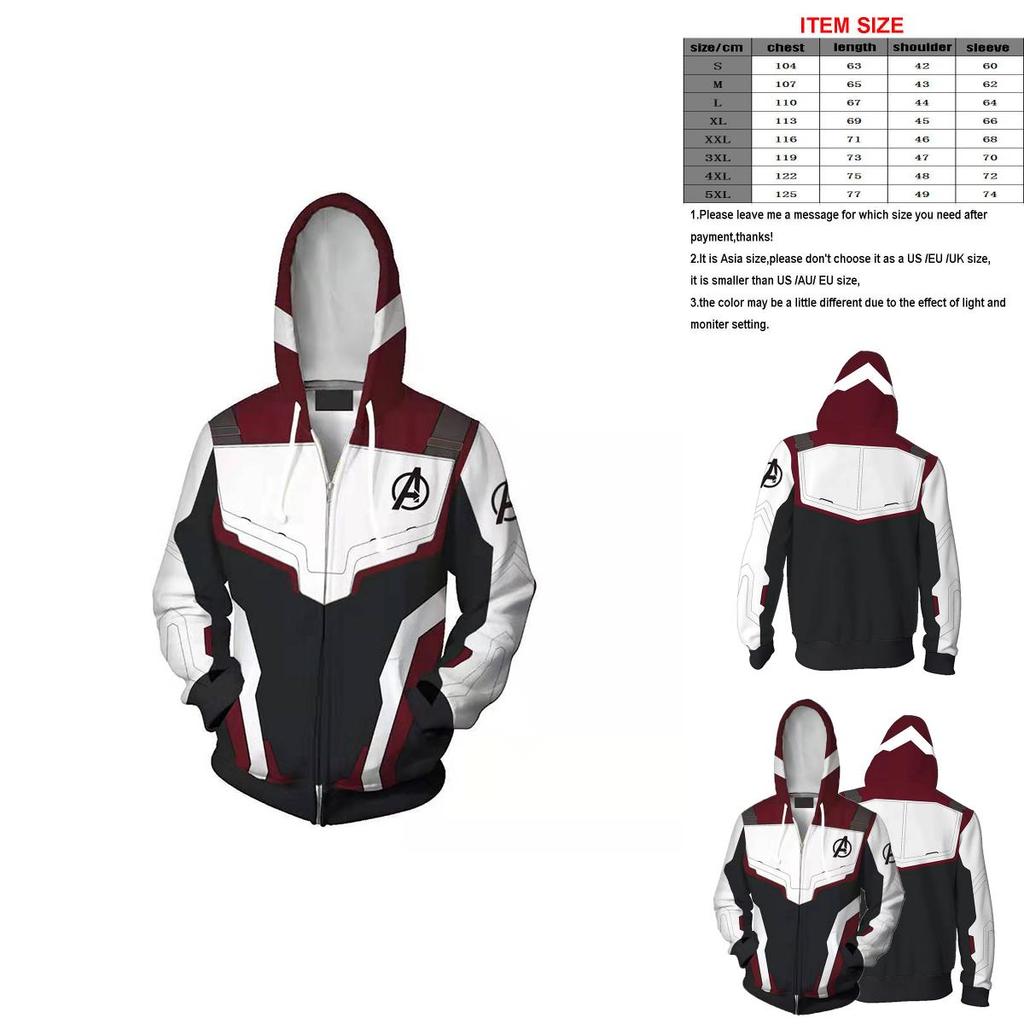 The Avengers 4 Endgame Superhero 3d Hoodie Sweatshirt Cosplay Coat Consume Tops