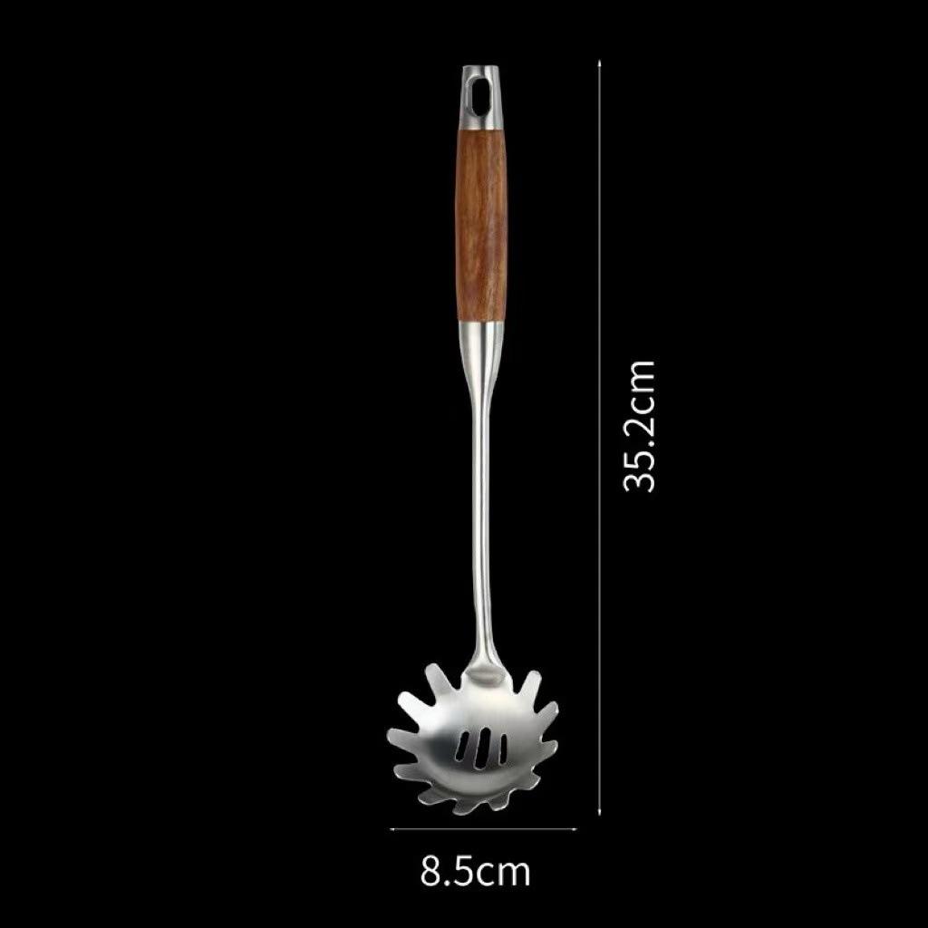 Rosewood Handled Thickened 304 Stainless Steel Wok Spatula and Ladle Set