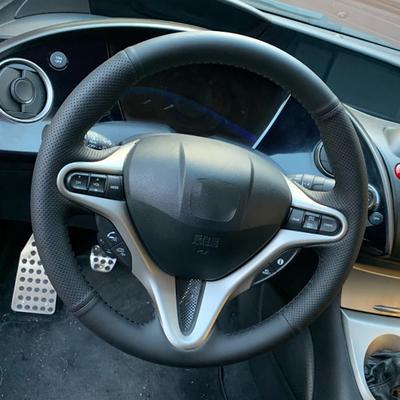 DIY Custom Original Car Steering Wheel Cover For Honda Civic Old Civic 8 2006-2011 Black Leather Braid For Steering Wheel