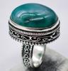 Green Agate Natural Gemstone Antique Design Ring US Size-7.25 R 4619