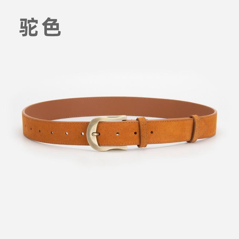 Frosted Velvet Belt Women'S Simple Pin Buckle Belt Jeans Decorative Belt Women