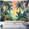 Coconut Tree Sunrise Tapestry Retro Sea View Oil Painting Art Wall Hanging Home Decoration Hippie Wall Background Poster