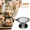 Cone Coffee Filter Holder 304 Stainless Steel Double-layer Coffee Drip Filtration Rack Reusable No Filter Paper Kitchen Gadgets