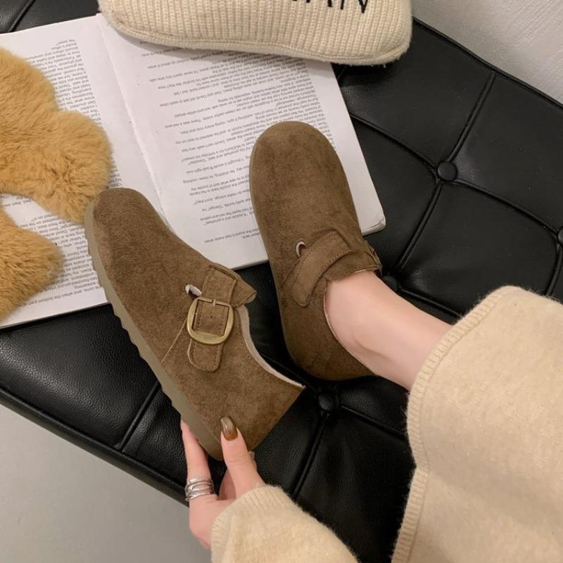 New All-inclusive Women's Winter Retro Heightening Piled Warm Snow Cotton Shoes Boken Fluffy Single Shoes