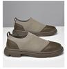 Men's Breathable Knit Mesh Slip-on Loafers - Spring/Summer Casual Low-top, Patchwork Design, Hidden Height Boost, Leather Details
