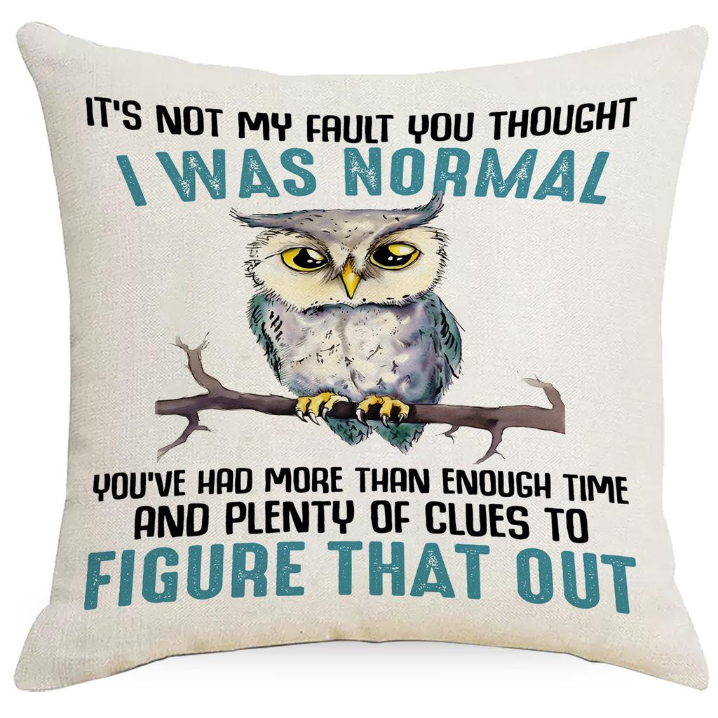 Funny Cat Animal Linen Printed Pillowcase Home Sofa Cushion Pillowcase Decoration