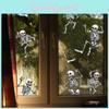 Halloween Uv Skeleton Static Glass Showcase Living Room Home Stickers Decor