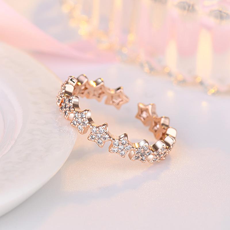 Lindon Anillo clásico de aleación de cobre con circón, joyería para mujer, regalo de fiesta de promesa de boda