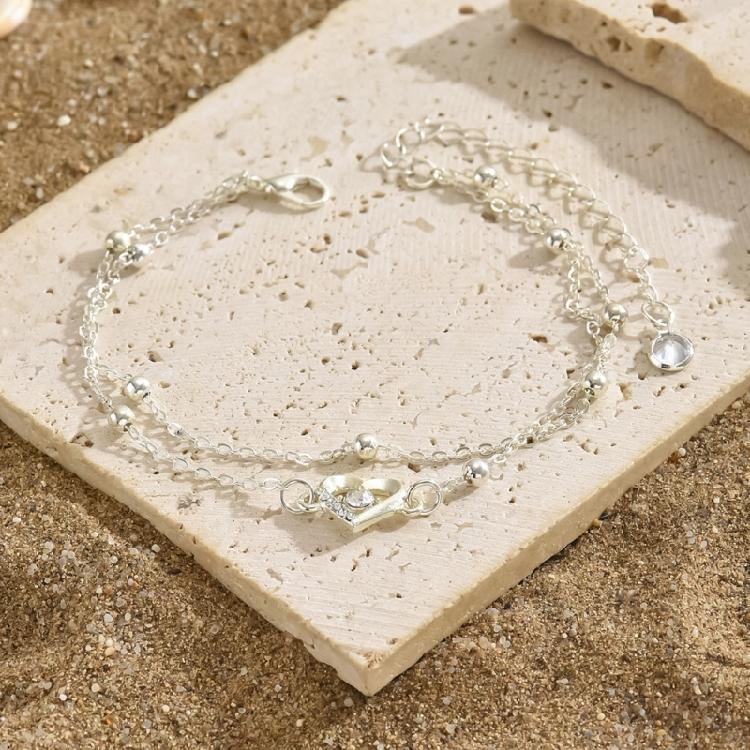 Trendy Alloy Layer Anklet for Women Waterproof Designs With Crystals Embellishments Vocation Accessory Outfits