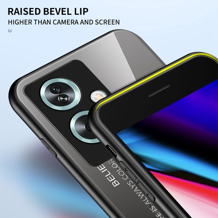 Fashion Gradient Tempered Glass Case For Vivo V30 V40 SE V25 V27 V23 Realme C65 C51 C61 OPPO A40 A98 A78 A79 A74 A80 5G A60 Colorful Back Phone Cover