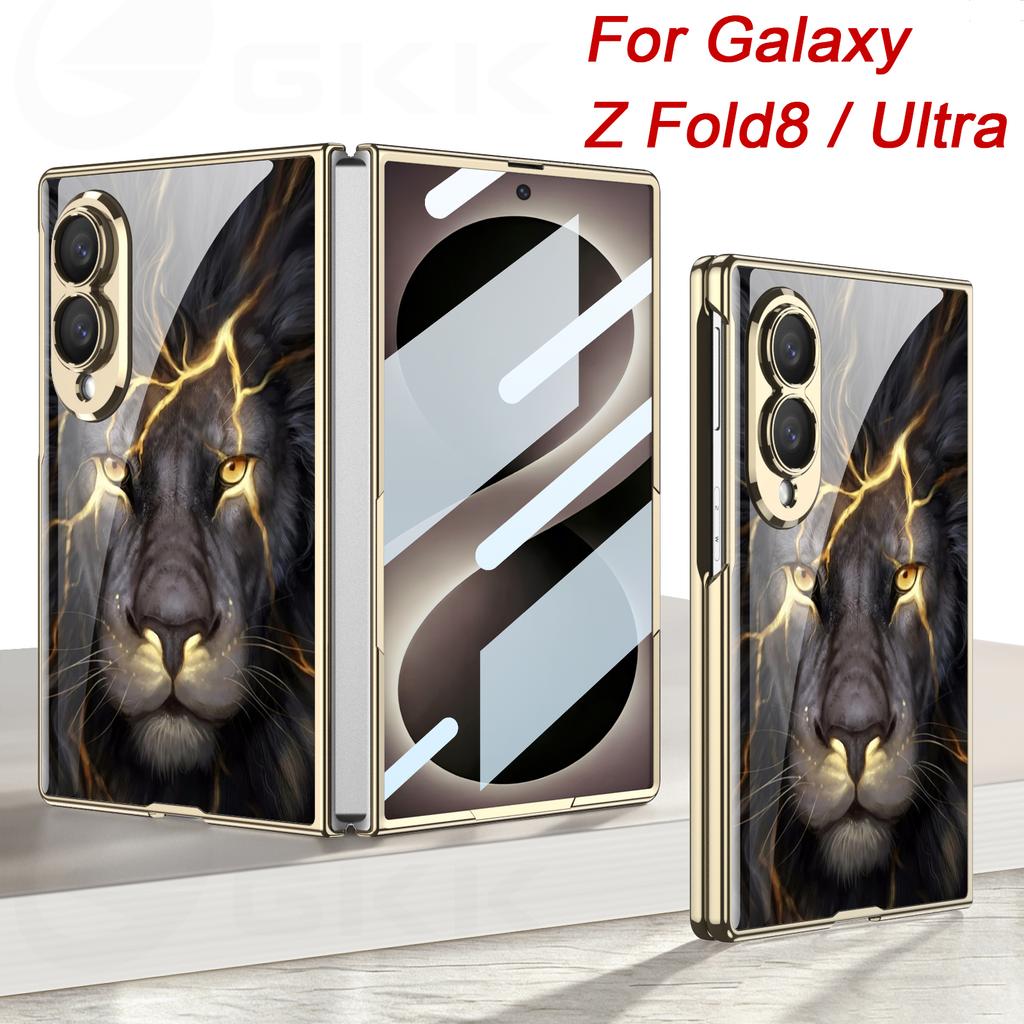 Luxus Galvanisiert Bemaltes Glas Case für Samsung Galaxy Z Fold 8 Ultra Äußerer Bildschirm Glas Schutzhülle für Galaxy Z Fold7 Hülle
