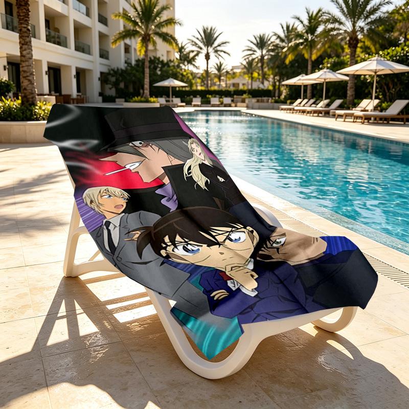 Detective Conan Print Beach Towel Design, Soft, Lightweight. for Home Bathroom, Spa, Pool, Yoga, Surfing, Camping, Gift for Family, Friend