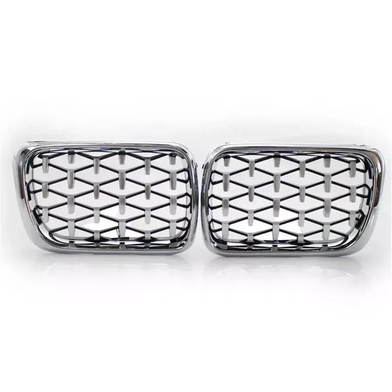 For BMW E36 3 Series 1997-1999 Car Grille Diamond Style Front Kidney ABS Front Hood Grill Silver 51138195152 51138195151 Parts