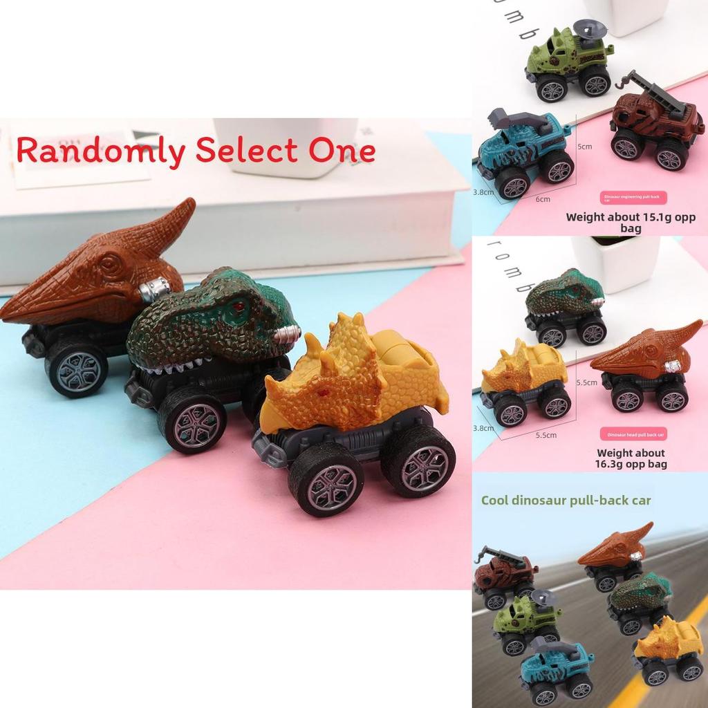 Dinosaur Pull Back Car Toy With Plastic Dinosaur Model For Kids Play And Interactive Learning