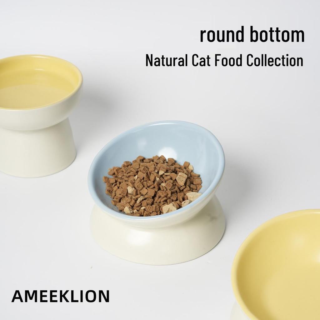 Große Keramik-Katzennapf mit hohen Beinen, schräger Öffnung und kippsicherem Design zum Schutz der Halswirbel - Geeignet für Futter und Wasser