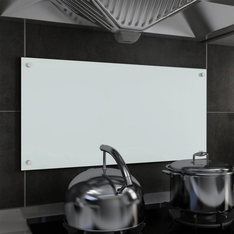 Day and Night - Day and Night Kitchen Splash Protection White Tempered Glass 80x40 Cm