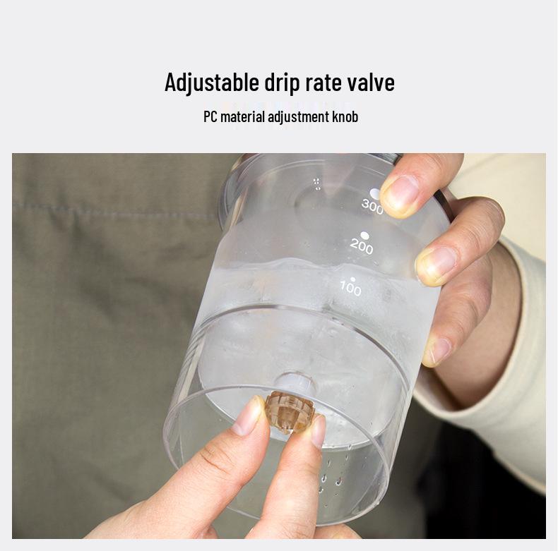 Ice Drip Coffee Maker with High Borosilicate Glass - Cold Brew Pot for Commercial and Household Use