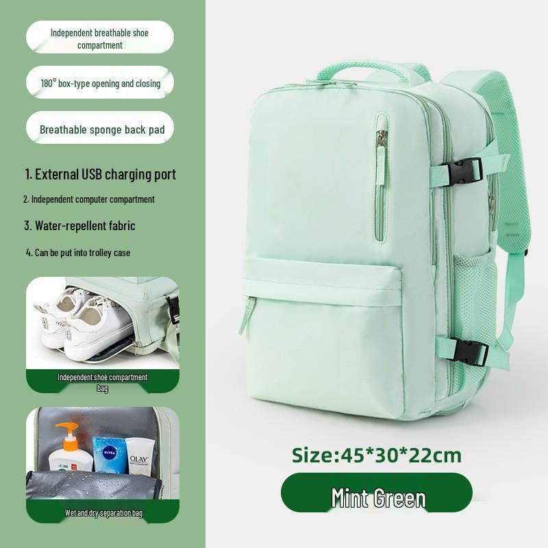 Expandable Travel Backpack with Shoe Compartment and Wet/Dry Separation for Men and Women - Perfect for Short Trips and Business Travel