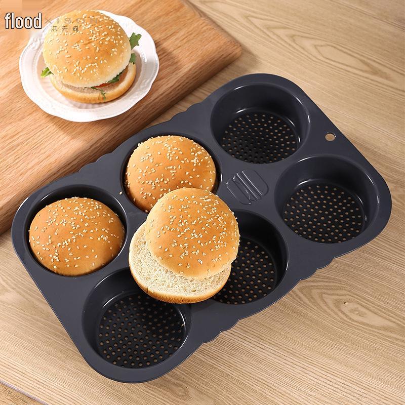 High-Temperature Resistant Silicone Burger and Bread Mold with Perforations