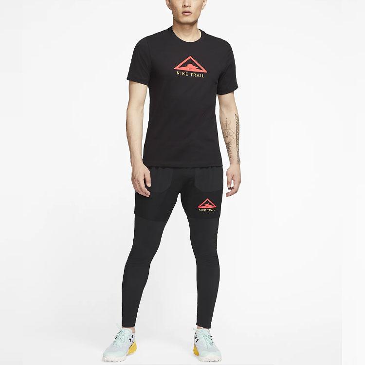 Nike Dri-FIT Trail Graphic Logo Running T-Shirt Men Tops Black CT3858-010