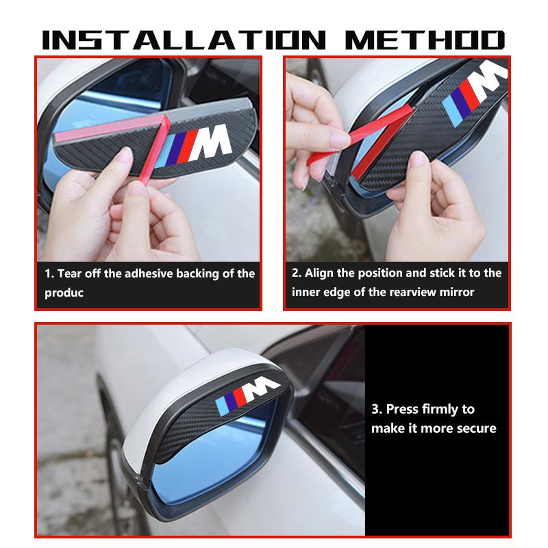 2PCS Car Rearview Mirror Rain Eyebrow Side Snow Sun Visor For BMW M 1 3 4 5 6 7 Series X1 X3 X4 X5 G20 G38 F48 E36 E39