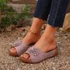 Large size women's shoes spring and summer new one flower open-toed slippers women's sandals