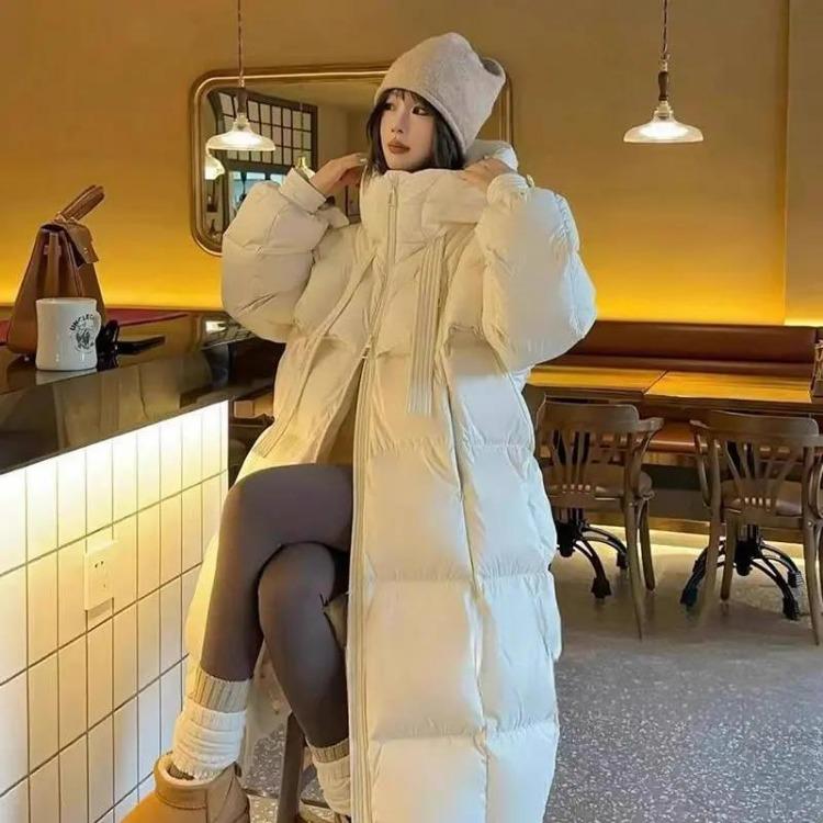 Fashionable Korean Style Women Long Cotton Jacket Large Size Loose Thick Coat