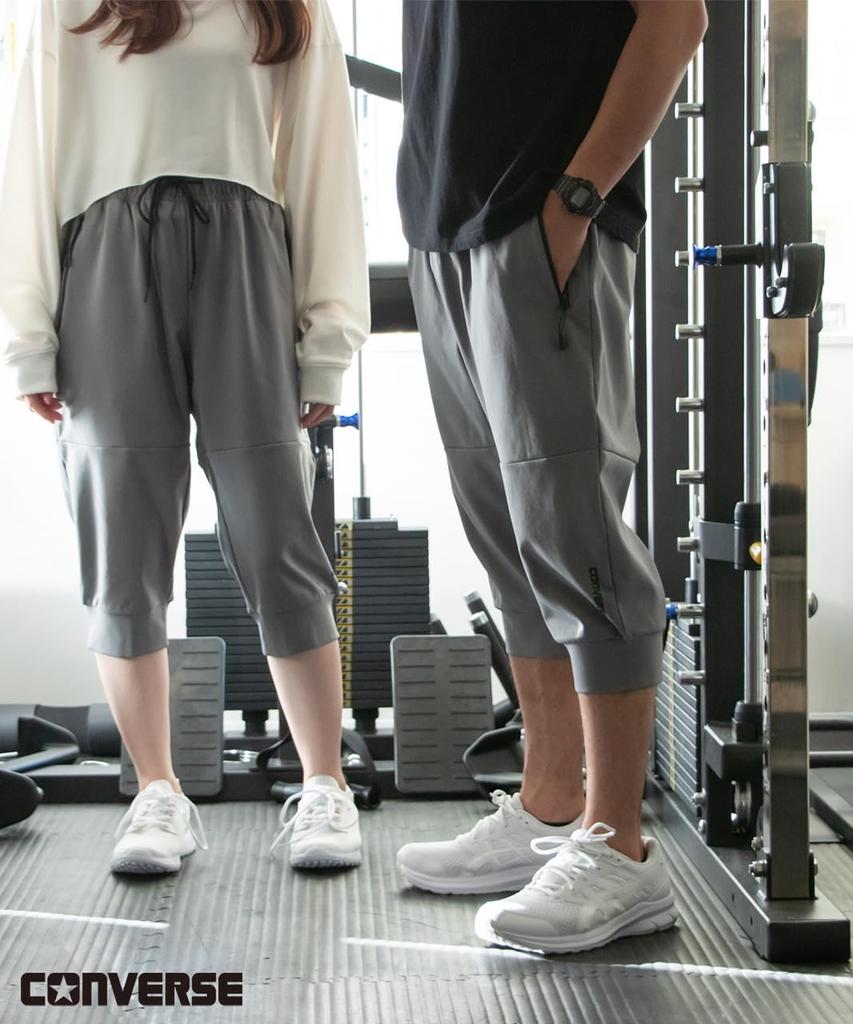 Training Gym Medium Size L [Converse] Men's Shorts, Wear, Shorts, 7/8 Length, Sweat-wicking, Quick-drying, Gray,