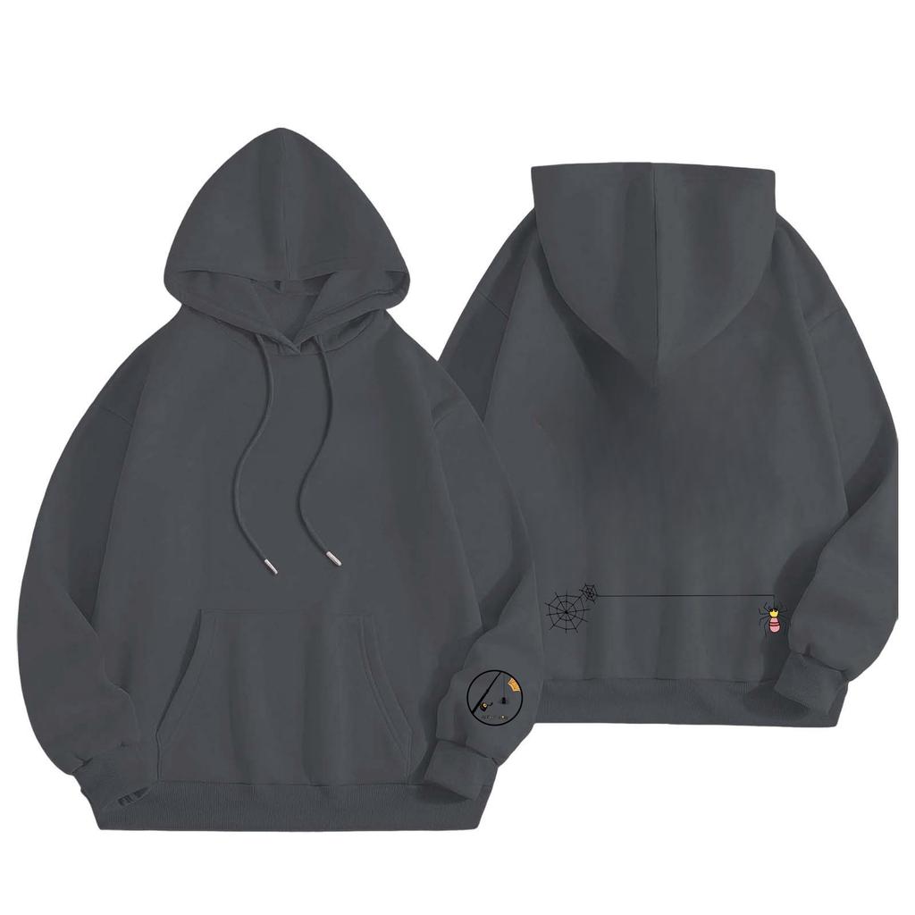 Neues Herbst Winter Spider Print Kapuzensweatshirt Bequeme Modische Warme Kapuzenpullover-Weicher Mittlerer Stretch Polyesterstoff Winter Relaxed Fit Kleidung
