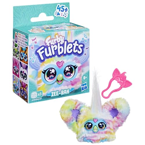 Hasbro Furby Furblets Ziva Mini Freund, Elektrisches Plüschtier für Jungen und Mädchen, ab 6 Jahren, Regenbogen, Zebra, Furby Sprechen, Musikalisch, G1778, Authentisch
