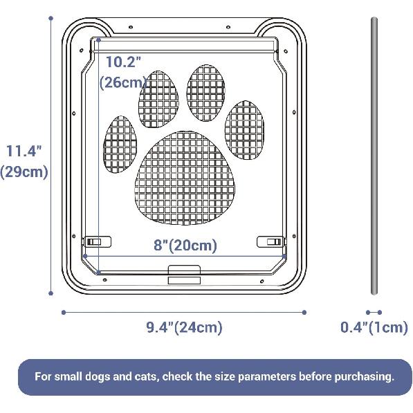 Petleso Dog Screen Door, Pet Screen Door Lockable Doggie Door for Screen Easy tall Pet Door for Doggy and Cat, Inner Size 8.25"×10.5" etleso
